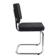 ZUIVER Ridge Rib spisebordsstol - sort fljl polyester og slv krom
