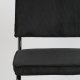 ZUIVER Ridge Rib spisebordsstol - sort fljl polyester og slv krom