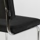 ZUIVER Ridge Rib spisebordsstol - sort fljl polyester og slv krom