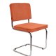 ZUIVER Ridge Rib spisebordsstol - orange fljl polyester og slv krom