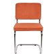 ZUIVER Ridge Rib spisebordsstol - orange fljl polyester og slv krom