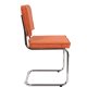 ZUIVER Ridge Rib spisebordsstol - orange fljl polyester og slv krom