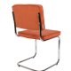 ZUIVER Ridge Rib spisebordsstol - orange fljl polyester og slv krom