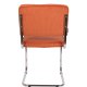 ZUIVER Ridge Rib spisebordsstol - orange fljl polyester og slv krom