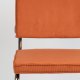 ZUIVER Ridge Rib spisebordsstol - orange fljl polyester og slv krom