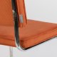 ZUIVER Ridge Rib spisebordsstol - orange fljl polyester og slv krom