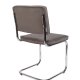 ZUIVER Ridge Rib spisebordsstol - gr fljl polyester og slv krom