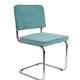 ZUIVER Ridge Rib spisebordsstol - bl fljl polyester og slv krom