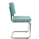 ZUIVER Ridge Rib spisebordsstol - bl fljl polyester og slv krom