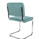ZUIVER Ridge Rib spisebordsstol - bl fljl polyester og slv krom