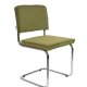ZUIVER Ridge Rib spisebordsstol - grn fljl polyester og slv krom