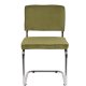ZUIVER Ridge Rib spisebordsstol - grn fljl polyester og slv krom