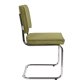 ZUIVER Ridge Rib spisebordsstol - grn fljl polyester og slv krom