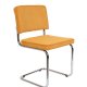 ZUIVER Ridge Rib spisebordsstol - gul fljl polyester og slv krom