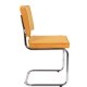 ZUIVER Ridge Rib spisebordsstol - gul fljl polyester og slv krom