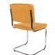 ZUIVER Ridge Rib spisebordsstol - gul fljl polyester og slv krom