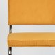 ZUIVER Ridge Rib spisebordsstol - gul fljl polyester og slv krom