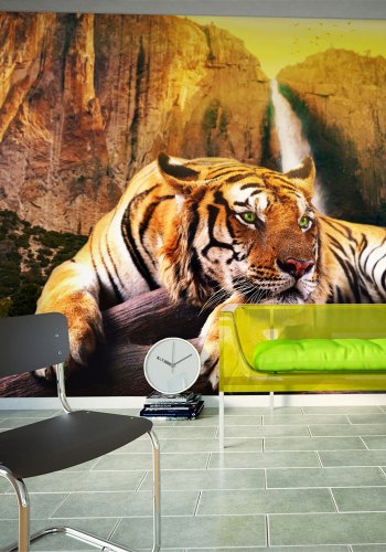 ARTGEIST Fototapet med eksotisk dyr - Asiatisk tiger og natur