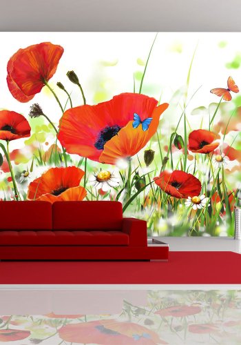 ARTGEIST Natur blomster fototapet med forrsblomster p eng