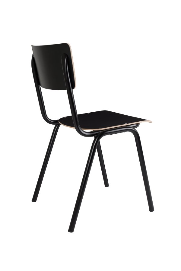 ZUIVER Back To School spisebordsstol, stabelbar - sort HPL og sort stl