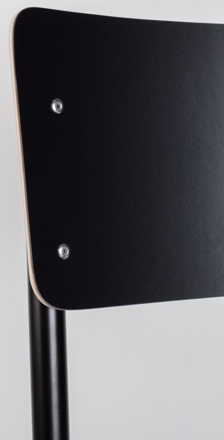 ZUIVER Back To School spisebordsstol, stabelbar - sort HPL og sort stl