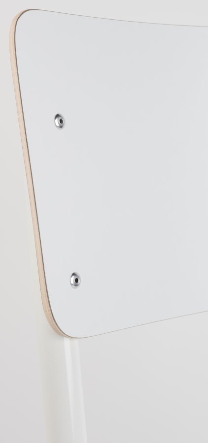 ZUIVER Back To School spisebordsstol, stabelbar - hvid HPL og hvid stl