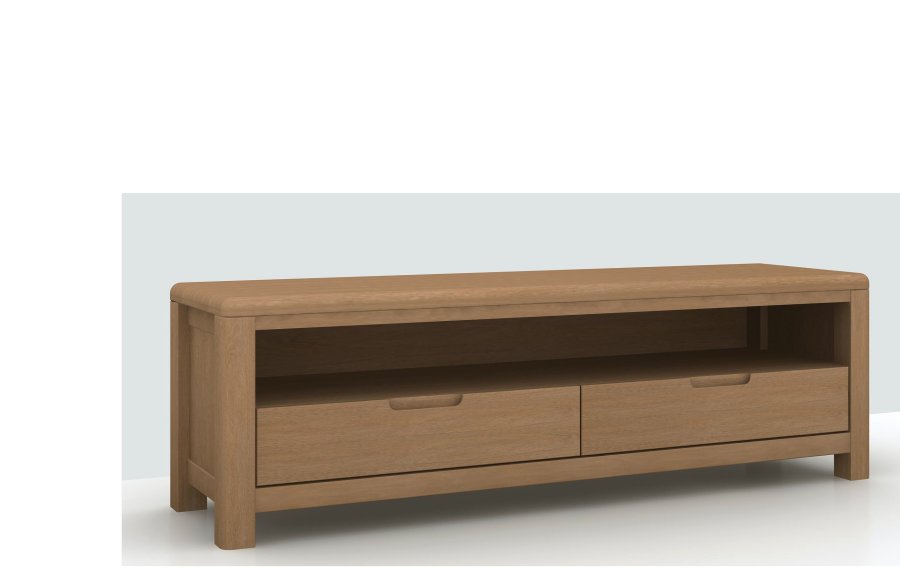 Lina TV-bord - massiv bgetr, m. 2 skuffer