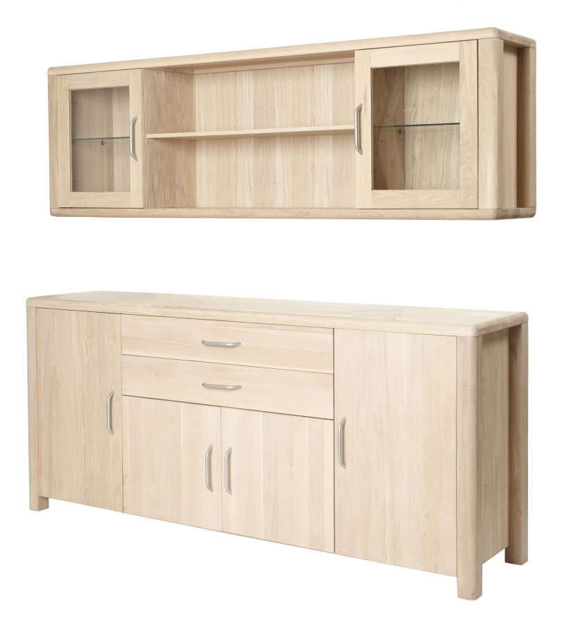 Lina hngevitrine - massiv egetr, m. 2 glaslger