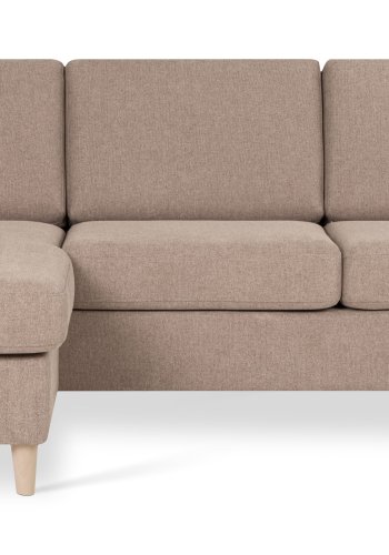 Pan set 1 3D sofa med chaiselong - antelope beige polyester stof og natur tr