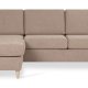 Pan set 1 3D sofa med chaiselong - antelope beige polyester stof og natur tr