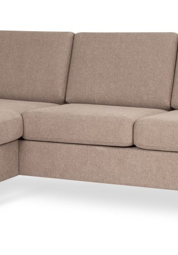 Pan set 1 3D sofa med chaiselong - antelope beige polyester stof og natur tr