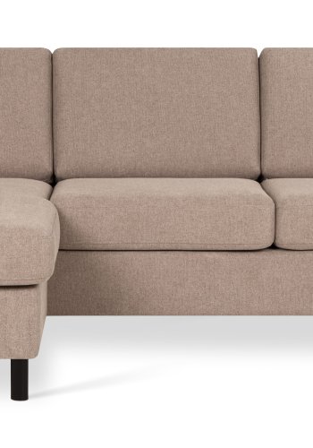 Pan set 1 3D sofa med chaiselong - antelope beige polyester stof og sort tr