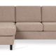 Pan set 1 3D sofa med chaiselong - antelope beige polyester stof og sort tr