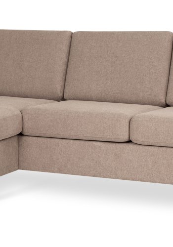 Pan set 1 3D sofa med chaiselong - antelope beige polyester stof og sort tr