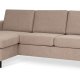 Pan set 1 3D sofa med chaiselong - antelope beige polyester stof og sort tr