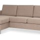 Pan set 1 3D sofa med chaiselong - antelope beige polyester stof og brstet aluminium