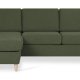 Pan set 1 3D sofa med chaiselong - vinter mosgrn polyester stof og natur tr