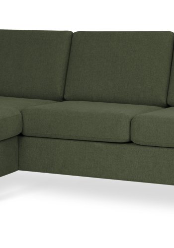Pan set 1 3D sofa med chaiselong - vinter mosgrn polyester stof og natur tr