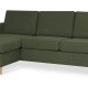 Pan set 1 3D sofa med chaiselong - vinter mosgrn polyester stof og natur tr