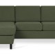 Pan set 1 3D sofa med chaiselong - vinter mosgrn polyester stof og sort tr