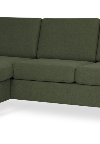 Pan set 1 3D sofa med chaiselong - vinter mosgrn polyester stof og sort tr