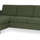 Pan set 1 3D sofa med chaiselong - vinter mosgrn polyester stof og brstet aluminium