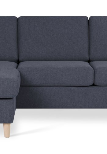Pan set 1 3D sofa med chaiselong - bl polyester stof og natur tr