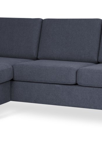 Pan set 1 3D sofa med chaiselong - bl polyester stof og natur tr