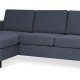 Pan set 1 3D sofa med chaiselong - bl polyester stof og sort tr
