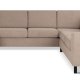 Pan set 6 U 2C3D sofa med chaiselong - antelope beige polyester stof og sort tr
