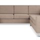 Pan set 6 U 2C3D sofa med chaiselong - antelope beige polyester stof og brstet aluminium