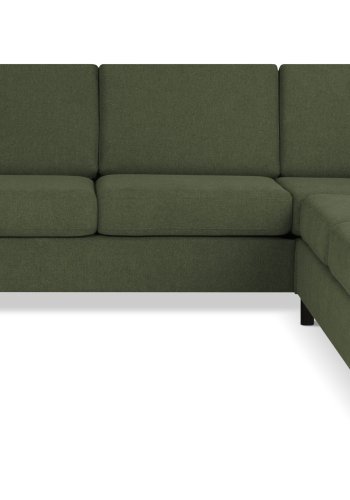 Pan set 6 U 2C3D sofa med chaiselong - vinter mosgrn polyester stof og sort tr