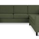 Pan set 6 U 2C3D sofa med chaiselong - vinter mosgrn polyester stof og sort tr