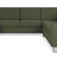 Pan set 6 U 2C3D sofa med chaiselong - vinter mosgrn polyester stof og brstet aluminium